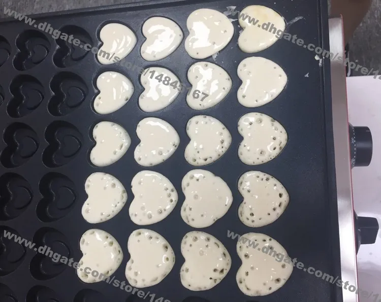 Livraison Gratuite Usage Commercial Antiadhésif 110v 220v Électrique Néerlandais Poffertjes Mini Coeurs Pancake Machine Baker Maker Fer