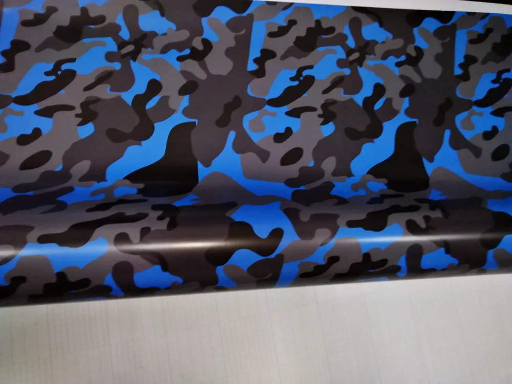 Arctic Blue Snow Camo 자동차 랩 비닐 공기 방출 광택/매트 위장 취재 트럭 보트 그래픽 자체 접착 1.52X30M 5x98ft