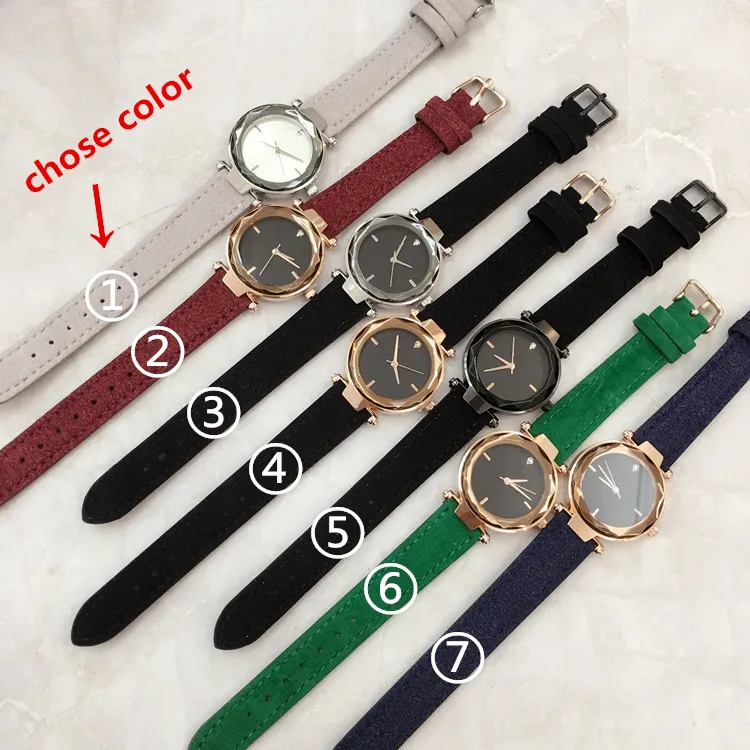 2019 Fashion Women leather Watches Red/grey/black/green/red quartz Clock lady Dress Luxury wristwatch Famous design JaRelojes De Marca Mujer