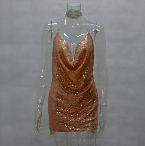 gold debs dresses ROSE GOLD SPARKLY KNIT MINI DRESS | CULT MIA main image 1