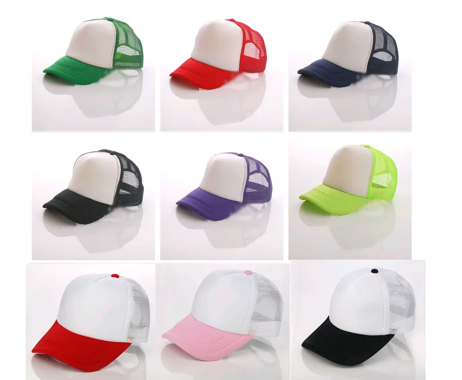 Trucker -Hüte Erwachsene und Kinder Größe Einstellen von Mesh Cap Conbonfarbe Nettohüte gebogene Krempe Snapbacks FEMAL- und MÄNNLICHE WEGE DLY LOGO MARKE