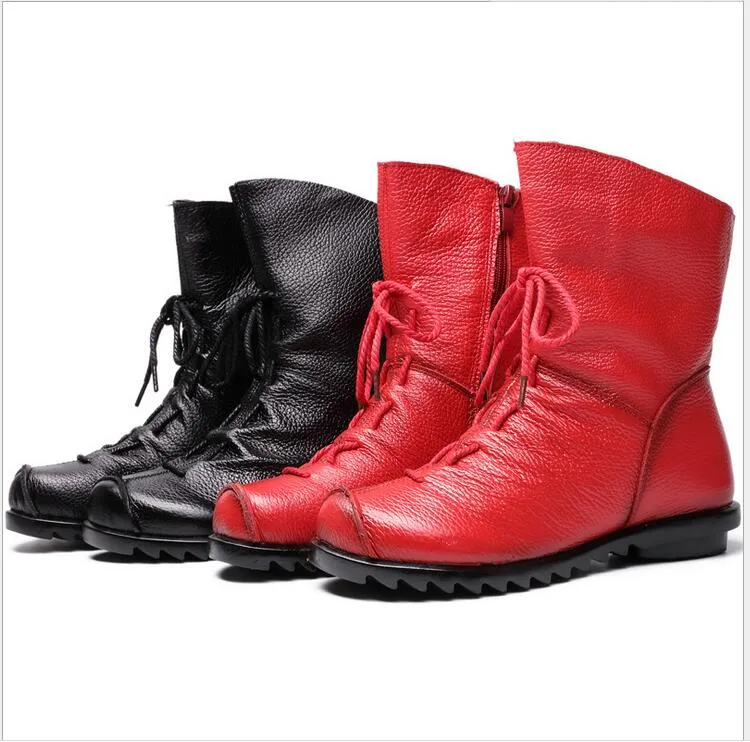التصميم الأصلي الساخن مارتن بوتس الخريف الشتاء من الجلد الأصلي نساء أسود أزياء حذاء دافئ الحجم الكبير الحجم رقم 35-41