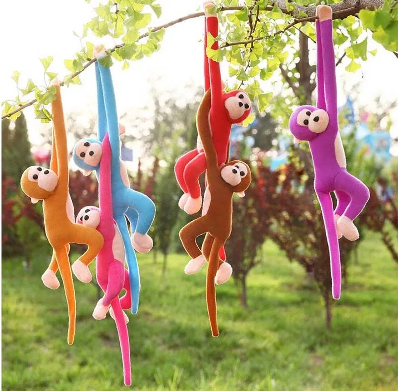 60 cm Pendurado Longo Macaco Do Braço do Braço para a Cauda de Pelúcia Brinquedos Boneca Colorida Boneca Caçoa o Presente de Animais De Pelúcia Boneca Animal