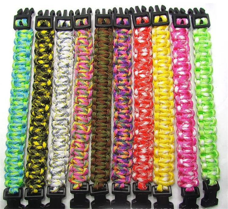 Survival Bracelet With Paracord For Hiking, Camping, And Travel Wristband  Decoration In Costom Rope Color From Fantasy1988, $0.95