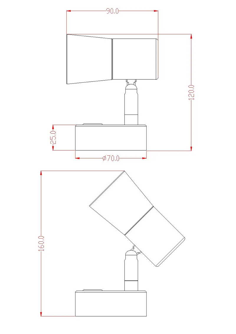 Topoch Orientable Wall Lampy Mocowanie ścienne 12V Dotknij/Off/Dimmer Switch Elegancka podstawowa aluminiowa akrylowa obudowa Chrome Nickel Wykończenie dla łodzi RV