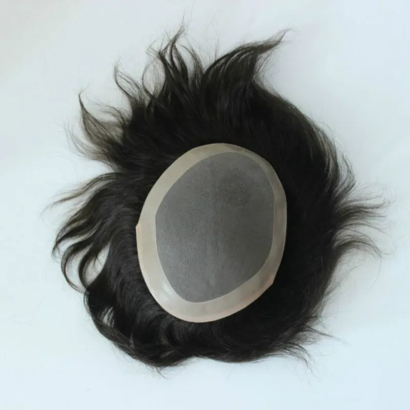 6x8inch 7x9 polegada 8x10inch super durável fina pele homens toupee wig mono base homens prótese de cabelo