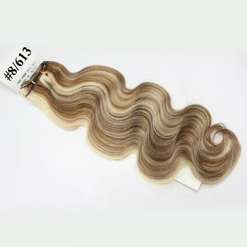 Trama de cabelo retas 100 extensões de cabelo humano P27 / 613 p8 / 613 p10 / 24 p18 / 613 p88 / 613 brasileiro piano cor corporal onda cabelo tece 3bundles / lote