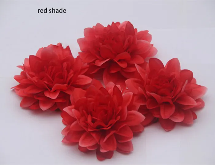 Grande tête artificielle DAHLIA en soie émulée artificielle de 9 cm 3,54 po pour la maison, le jardin, le mariage ou pour la décoration de chapeau ou de robe de beauté