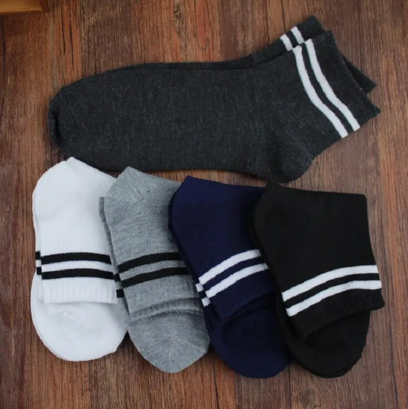 socks ankle cotton strip blue black white etcfor men man male boy spring autumn 24-26.5cm free size