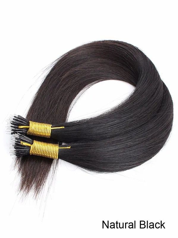 ELIBESS Nano Loop Ring Hair 0.8g strand 200Strands lot Silk Straight Virgin Brazilian Hair