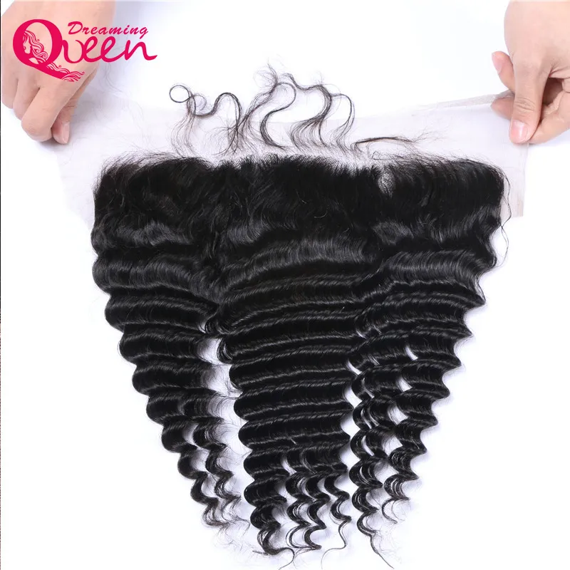 Unprocessed Brazilian Virgin Human Hair Deep Wave Hair Extensions 3 Bundles With 13x4 Lace Frontal Bleached Knots Natural Hairline7811626