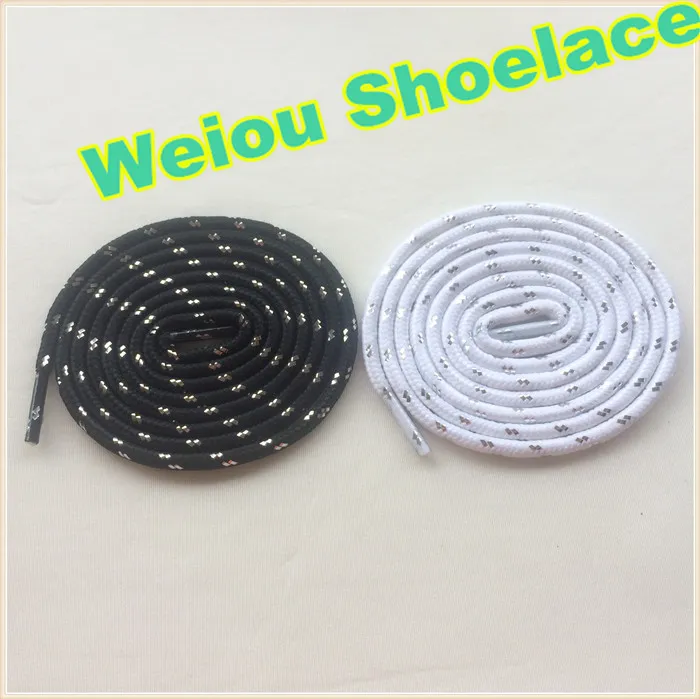 Weiou Sports White Black Silver Shoelaces Round Rope Laces for Outdoor Climbing Casual Shoes 120cm Fashion Unisex Bootlace8658521