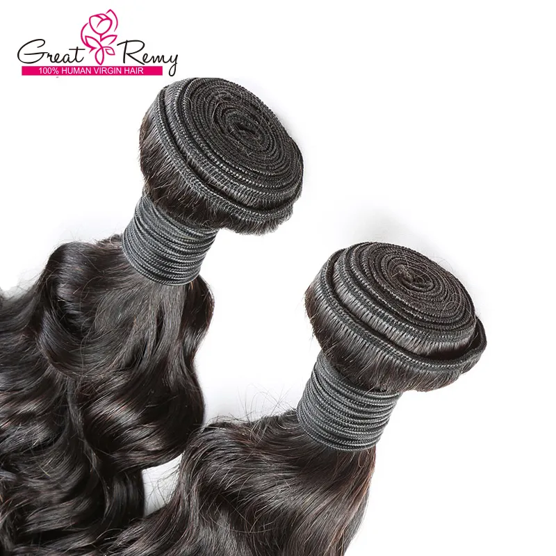 Ny Ankomst Loose Curly Wave Mänskliga Hårbuntar 8-34Inch Gratis Frakt Greatremy Brasilianska Virgin Hair Extensions