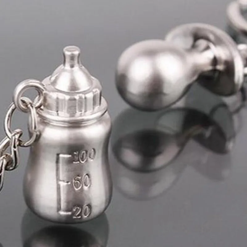 Partihandel-baby flaska och napp nyckelring bröllop favoriserar och gåvor bröllop souvenir bröllop levererar baby shower favoris varm