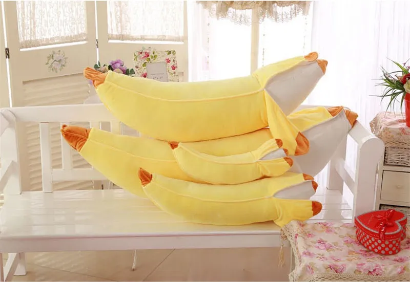 Long Peeling Banana Pillow Cushion Söt plysch Toy Doll Dekorativ kudde för soffa eller bil Creative Home Furnishing Cushion9012875