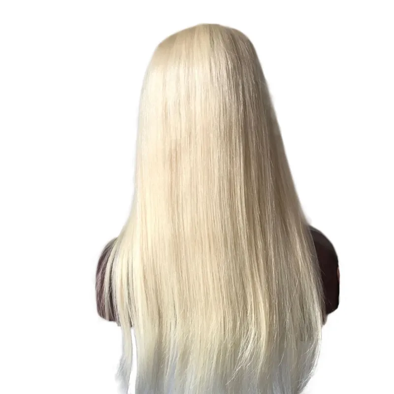 Silky Straight wig Glueless Lace Front Human Hair Full lace Wigs 613 130 Density Blondewith Baby For Black Women Remy1724127