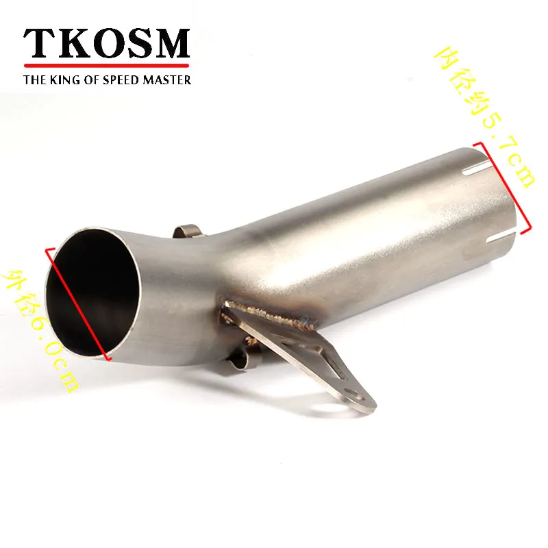 TKOSM Silenciador Tubo De Aço Inoxidável Tubo Do Meio Para BWM S1000RR 2009-2016 S1000R 2014 2015 2016 S1000 R RR