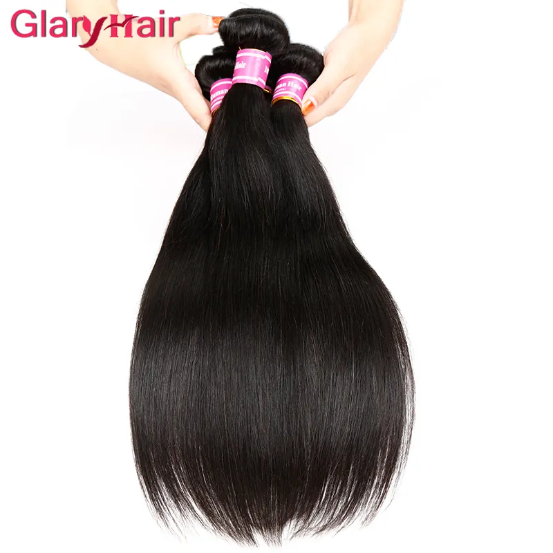 Brasilianska raka hårvävbuntar blanda inches 8-26INCH Brasilianska Virgin Hair Straight Remy Human Hair Extensions Partihandel Billiga Bundle