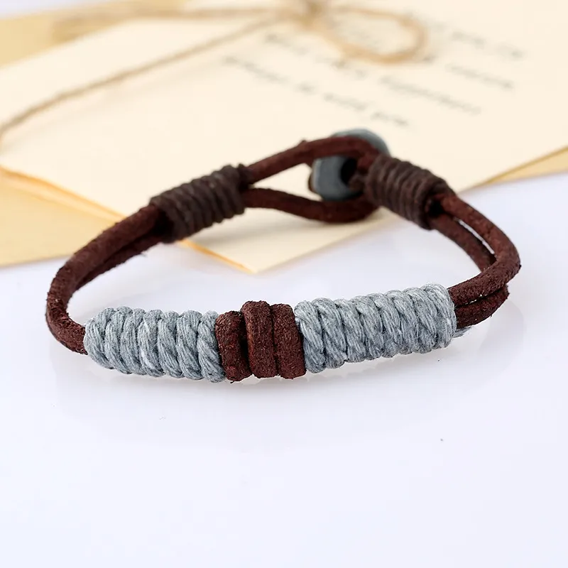 Gratis verzending Vintage Knit Blonde Paar Armband Lederen Armband FB393 Mix Bestel 20 stuks Veel Slap Snap Armbanden