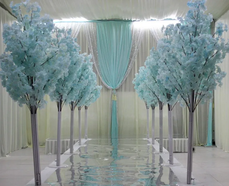 1.5M 5feet Height white Artificial Cherry Blossom Tree Roman Column Road Leads For Wedding Mall Opened Props