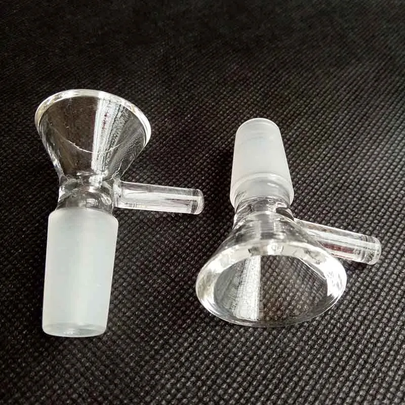 Imbuto tondo spesso Ciotola di vetro narghilè Bruciatori di olio secco alle erbe con manico 3 tipi 14mm 18mm maschio strumenti fumatori Accessori Bong in vetro Bolla