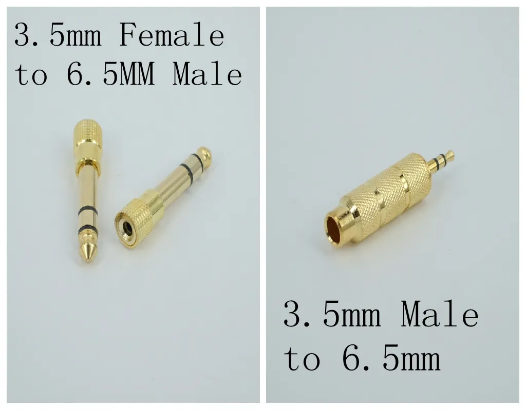 3.5mm mâle à 6.5mm 3.5mm femelle à 6.5MM mâle stéréo casque Microphone Audio adaptateur convertisseur plaqué or 
