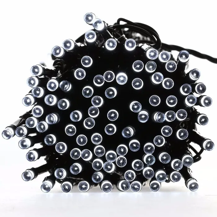 Niebieski zielony biały wielokolorowy na zewnątrz żółte lampy słoneczne 12 m 100 LED LED String String Wai świąteczne imprezę słoneczną lampę ogrodową D1.5