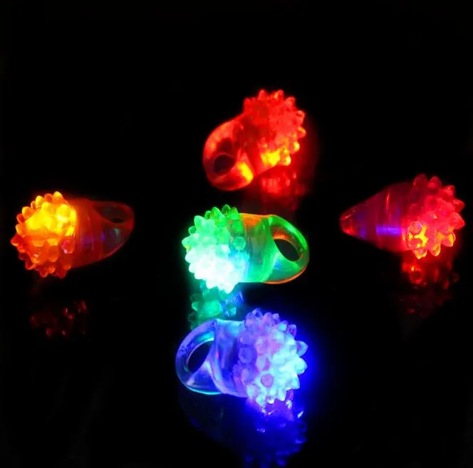 Novelty led strawberry finger ring Halloween kids flashing led gloves ring silicone Finger Light funny baby toy