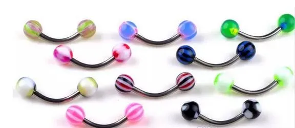 New Hot Mix Acrylic Stainless Steel Belly Navel Tongue Lip Body Piercing Jewelry 