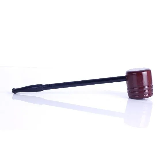 Trä mini Small Pipe Hammer - Style Carved Pipe Mahogany Straight Men's General Filter Cigaretthållare