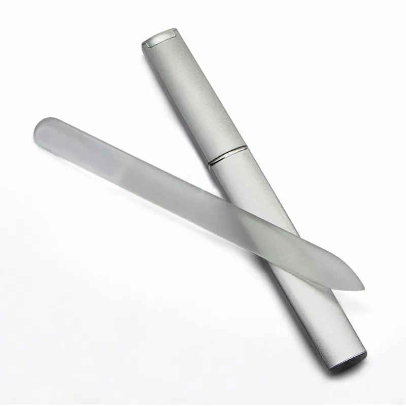 5.5" Super-Gentle Crystal Glass Nail File with Elegant Hard Case glass fingernail file in stock DROP SHIPPING#NF014