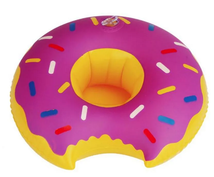 Mini Donut Swimming ring drink cup holder inflatable giant swan cup tray swim pool floaing Bottle Holder Floating Lovely Bath Toy