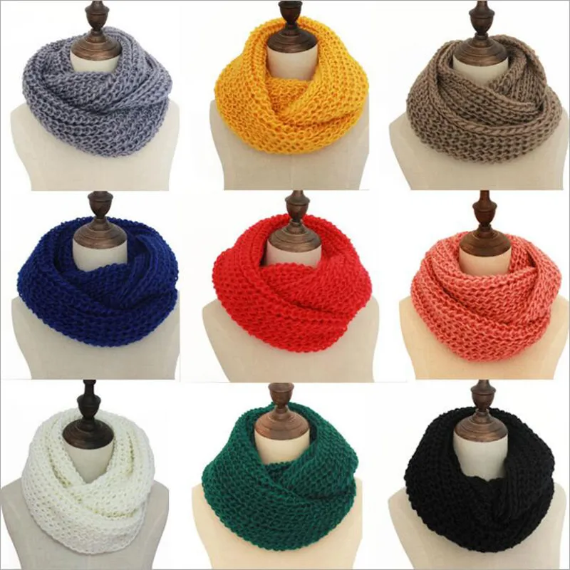 2017 neue Mode frauen Mädchen Ring Schal Schals Wrap Tücher Warme Gestrickte Hals Kreis Gugel Snood Für Herbst Winter freies Verschiffen