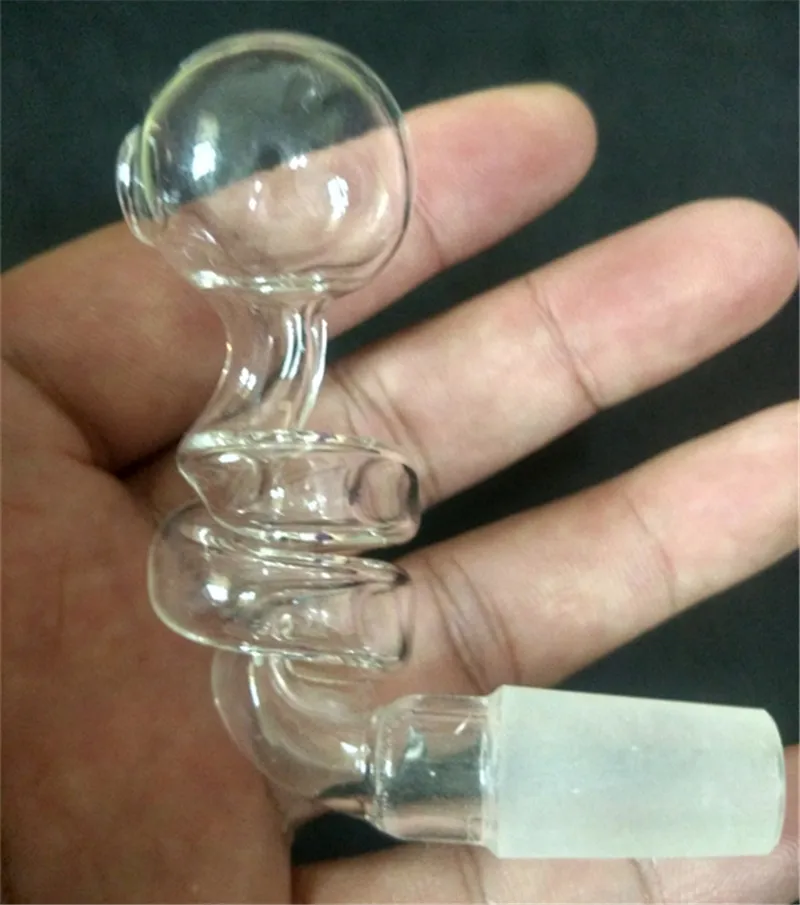Gebogen glazen kom oliebrander vorm emmer nagels 14mm 18mm mannelijke vrouwelijke gewricht voor glas water bong roken pijpen gratis