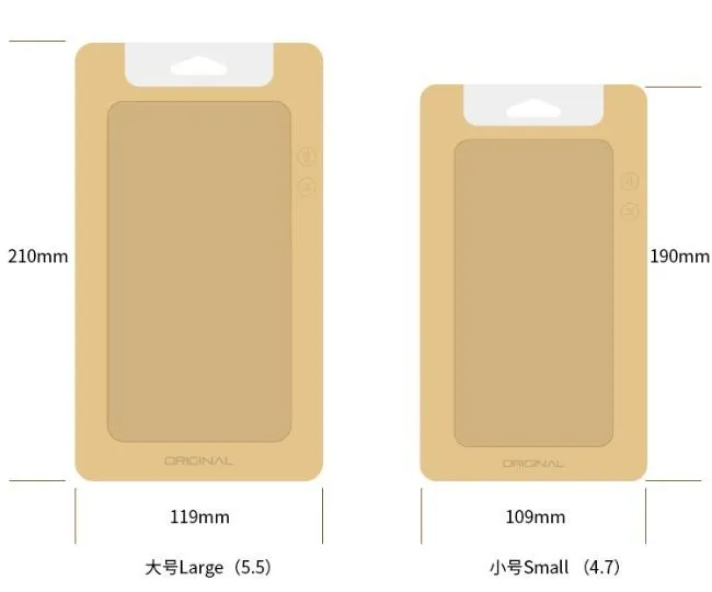 Kraft Retail Package Pack Box Bag Blisterhållare Telefonväska för iPhone 11 Pro Max XR XS 8 Plus Samsung S10 Custom