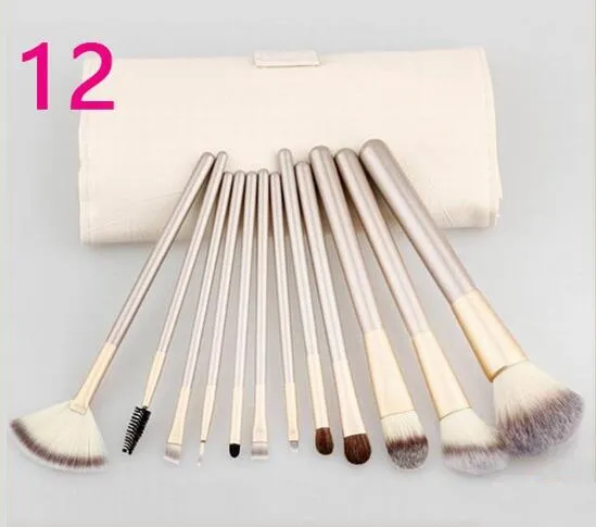 Spot factory direct white Champagne Gold 12 18 makeup brushes makeup tools makeup brush sets