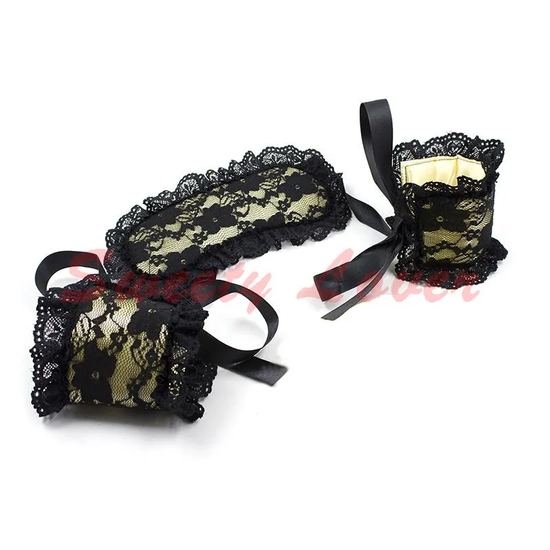 Pas cher set Sex Toys pour Couples Ensembles Dentelle Fétiche Sexe Bondage Gear Jeux pour Adultes pour Femmes Menottes Masque Flirt Jouets Érotiques 179632696