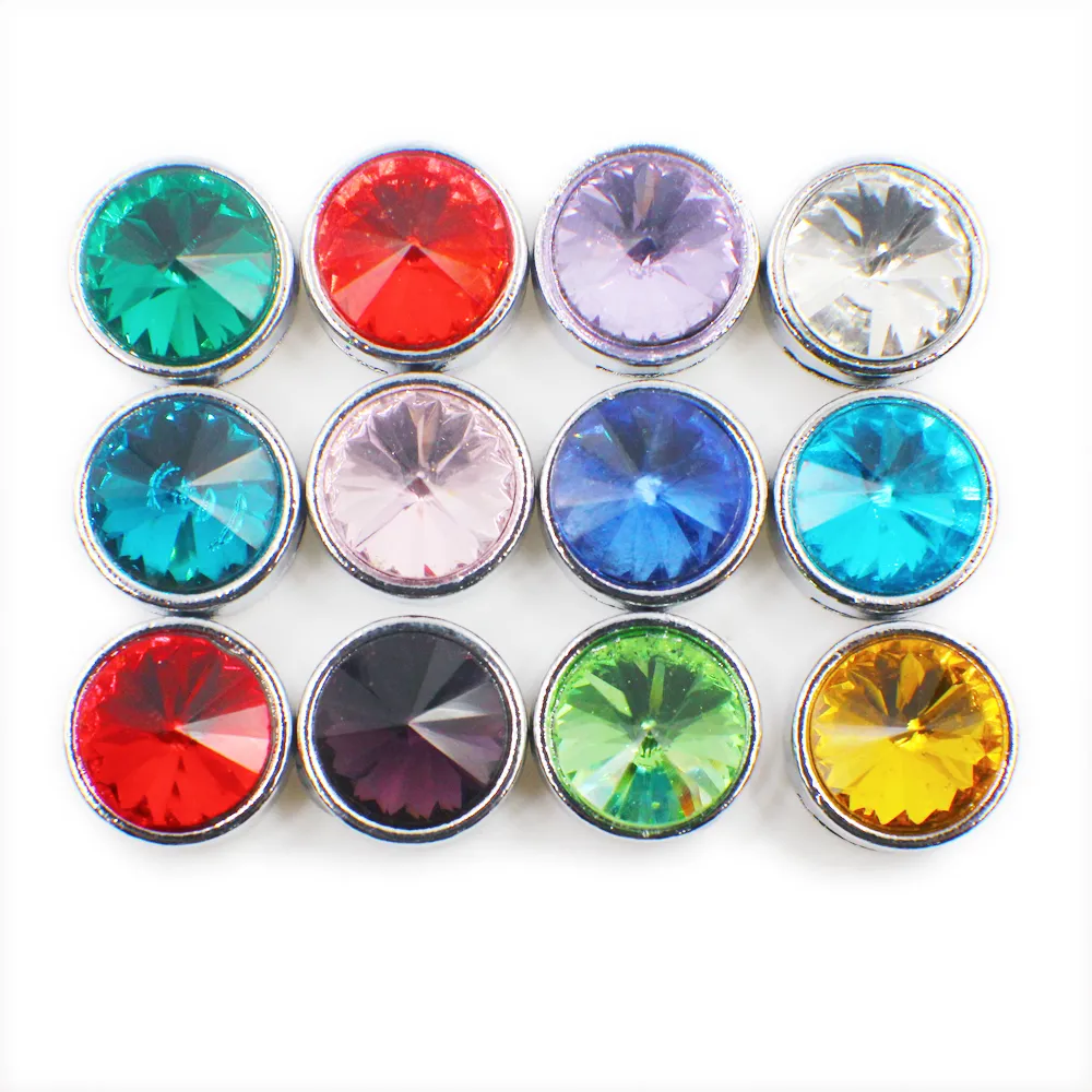 fascino fai da te birthstone rotondo 8mm charms diapositive all'ingrosso SL359 SPEDIZIONE GRATUITA Dia.8mm interno misura 8mm banda come regalo di Natale