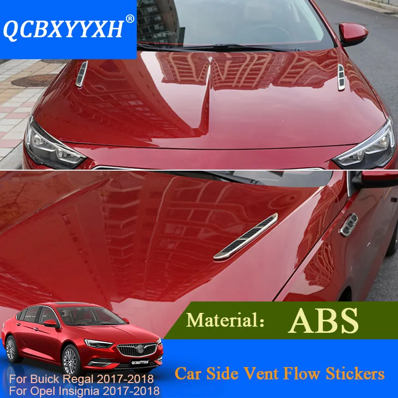 QCBXYYXH 2 UNIDS / lote ABS Car Styling Para Buick Regal Opel Insignia2017 2018 Coche Side Vent Flow Stickers Etiqueta de La Decoración Externa