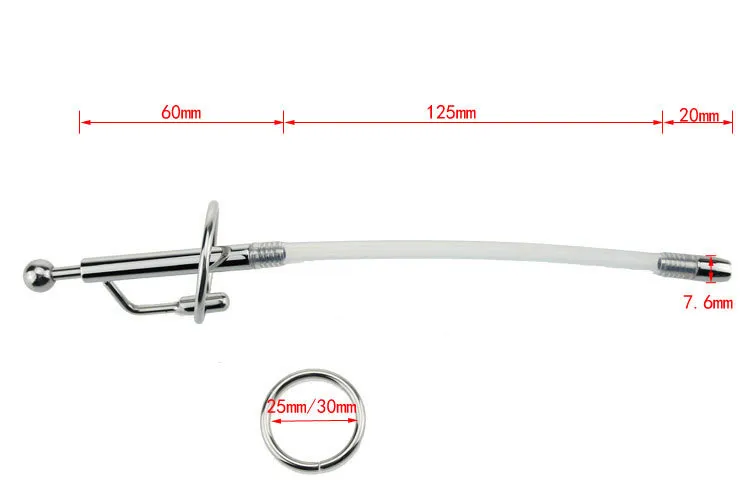 penis sounds sounding stainless steel long rod insert plug stretcher Adult Silicone Urethral Sounds Long Shark Catheter... From Dgw168, $7.76