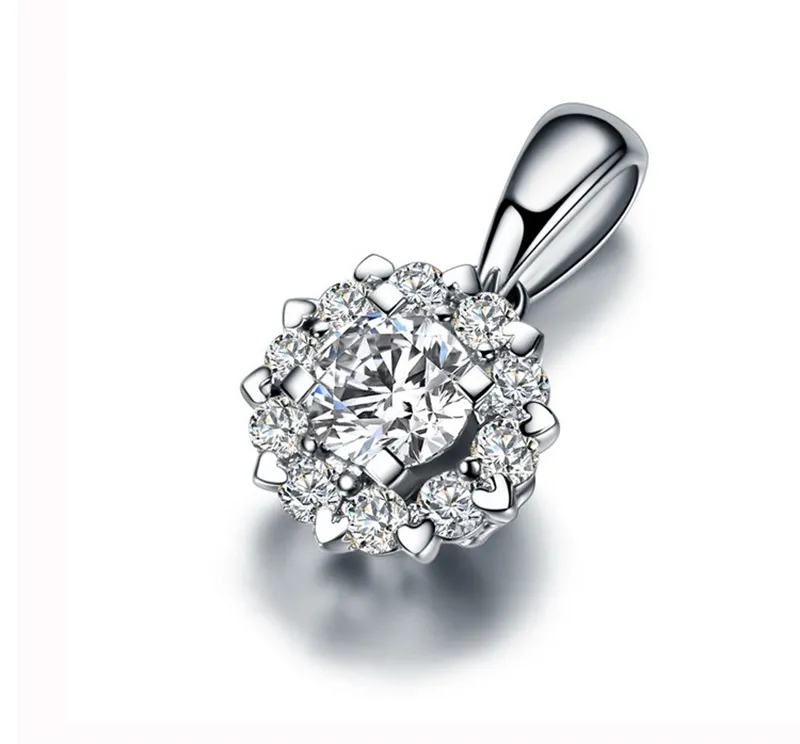 YHAMNI luxe 925 en argent Sterling pendentif collier Top qualité CZ diamant pour les femmes collier de mariage argent bijoux fins N021