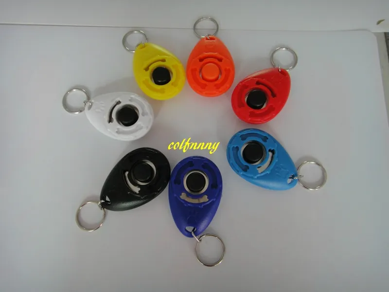 Fast shipping Dog Pet Clicker Dog click Training Trainers With Key Chain Pets Trainer Supplies