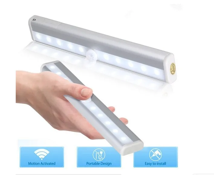 10LED Sensor Lichtkörper Infrarot Sensor Licht LED Schrank Kleiderschrank Lichter