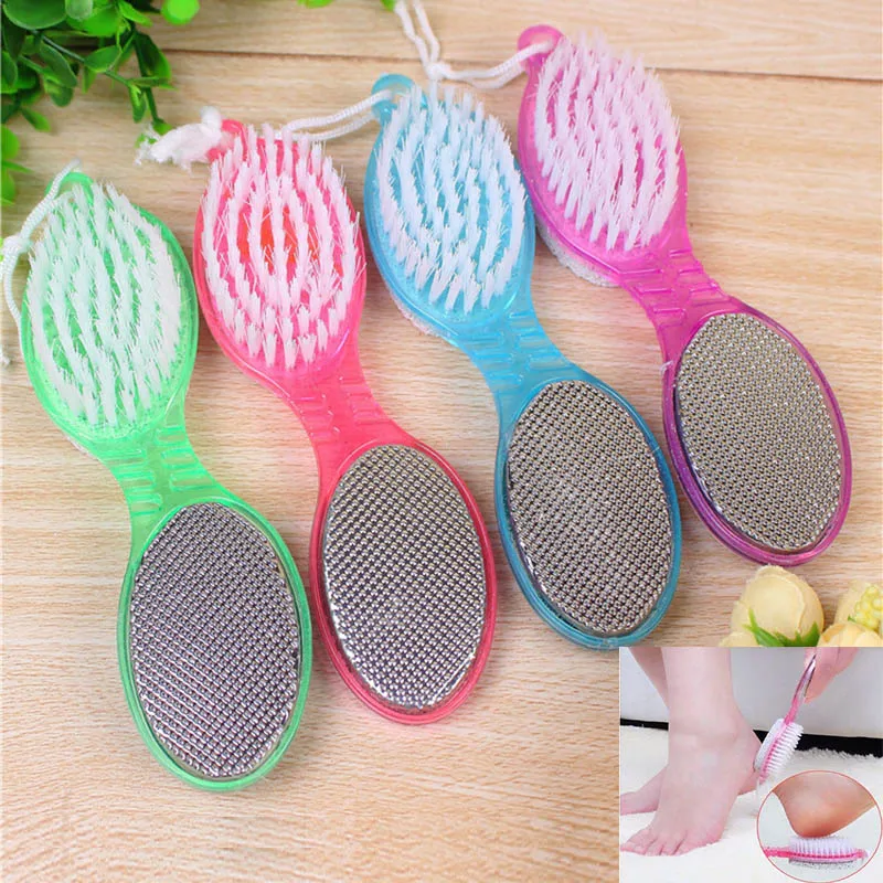 4in1 Clean Feet Brush Foot Pedicure Fötter Rasp Brush Nail Clippers Fötter Care Torra Smooth Hud Pimice Stone Board Ta bort Dead Hud Wx-T10