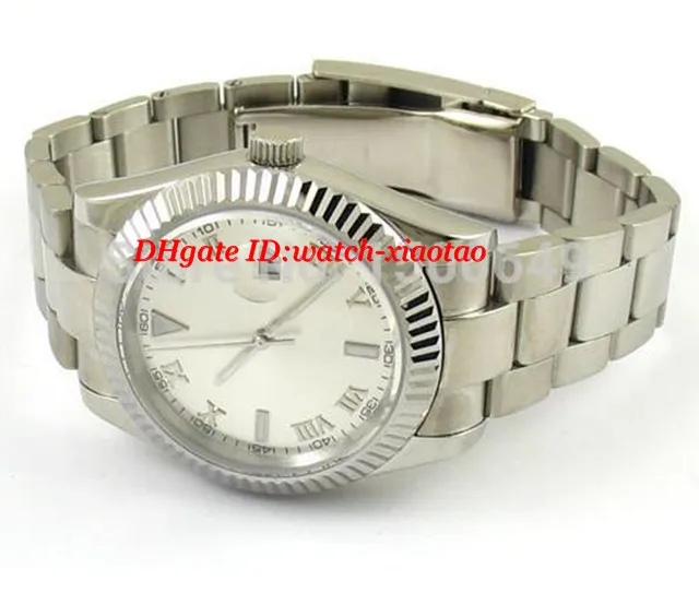 Orologio di lusso Orologio da polso Orologio di moda 40mm Quadrante bianco Vetro zaffiro Orologio automatico Numeri romani Orologi da polso da uomo