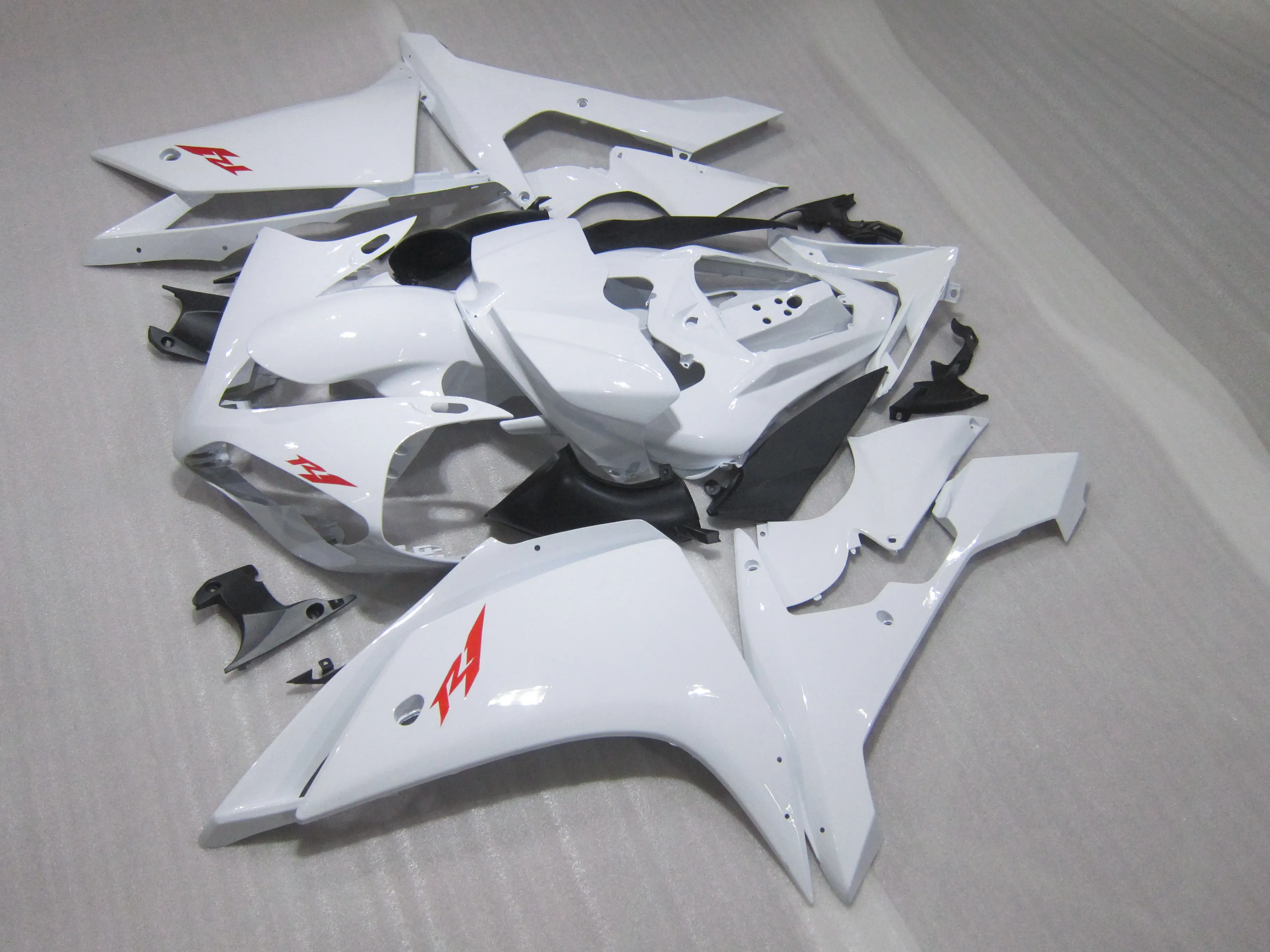 مجموعة هدايا مجانية من 7 قوالب للحقن لـ Yamaha YZF R1 07 08 fairings white set YZFR1 2007 2008 OT24