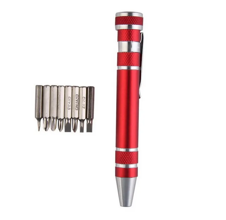 8 In 1 Precision Magnetic Pen Style Screwdriver Screw Bit Set Slotted Multifunction Repair Hand Tools