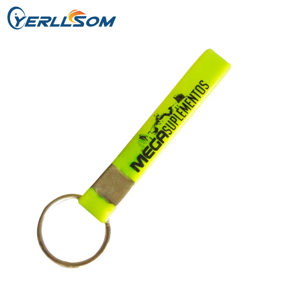200PCS/lot High quality custom screen printing logo rubber keychain for gifts Y081901
