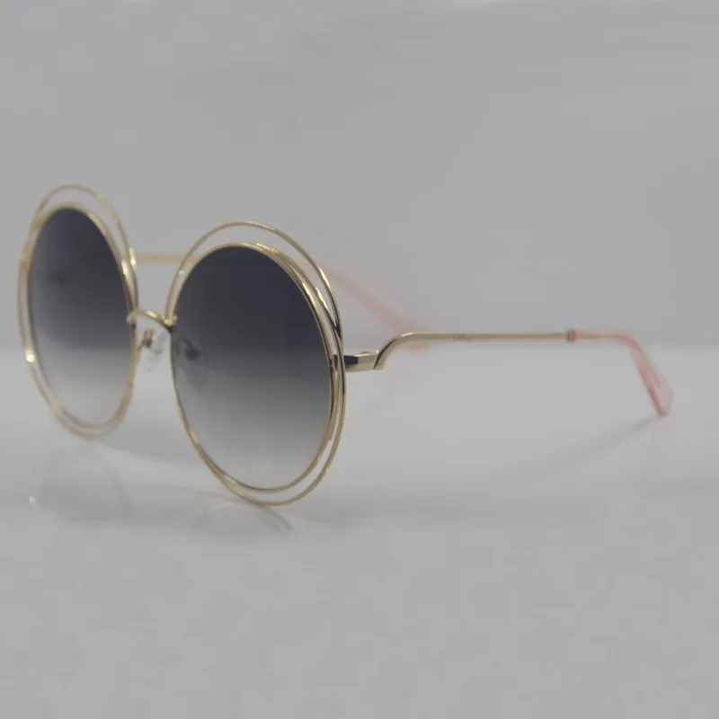 Nuovi occhiali da sole con montatura grande Occhiali da sole con lenti rotonde di marca occhiali da sole femminili con scatola Wanda114s