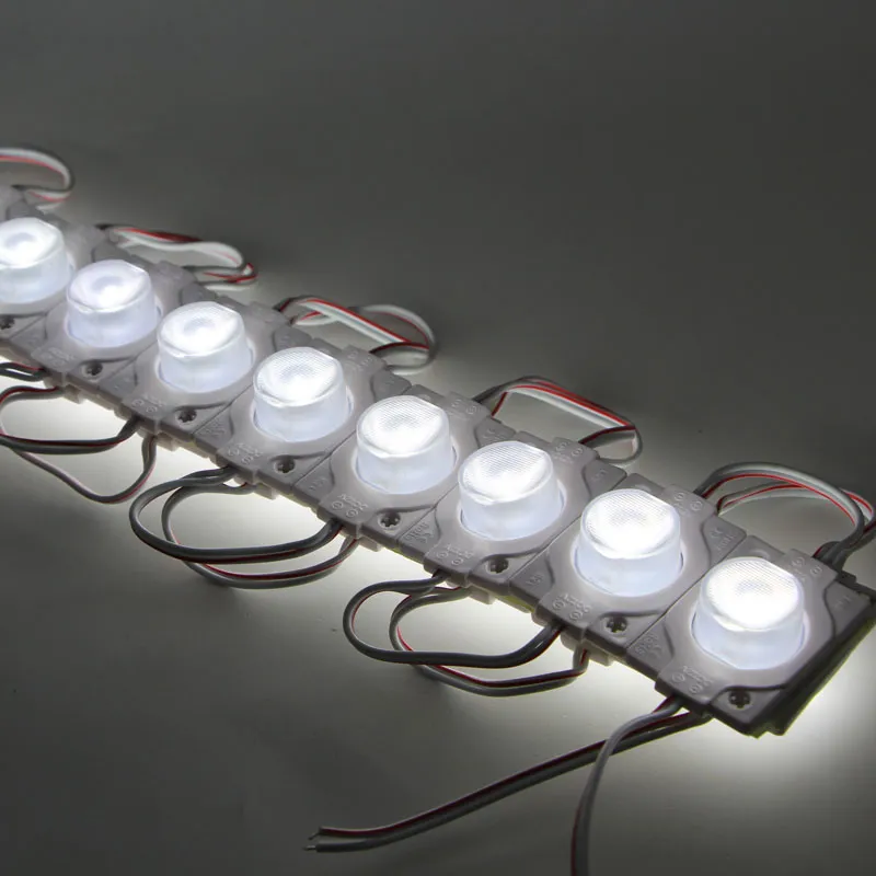 LED وحدات تخزين الأمامي علامة عدسة الإضاءة النافذة مصباح 1 SMD IP67 3030 متعددة اللون يقودها مقاوم للماء الخفيف قطاع الإضاءة الخلفية